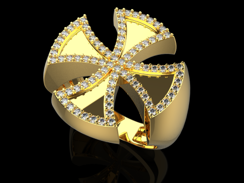 Signet cross ring model 1029 3D Print Model
