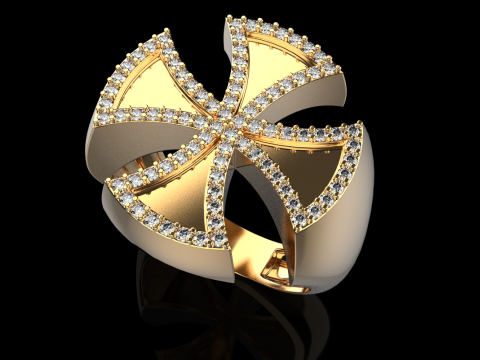 Signet cross ring model 1029 3D Print Model