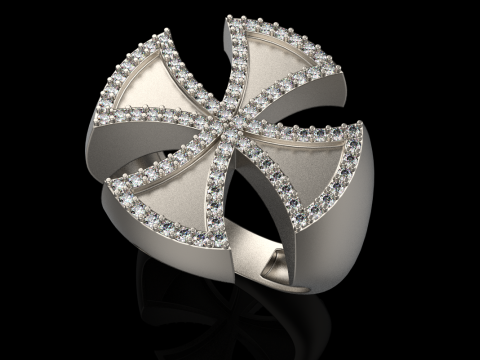 Signet cross ring model 1029 3D Print Model