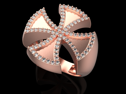 Signet cross ring model 1029 3D Print Model