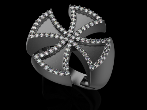 Signet cross ring model 1029 3D Print Model