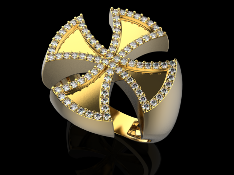 Signet cross ring model 1029 3D Print Model