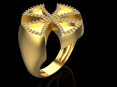 Signet cross ring model 1029 3D Print Model