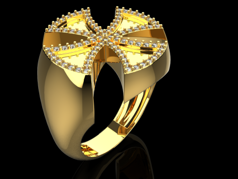 Signet cross ring model 1029 3D Print Model