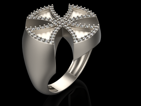 Signet cross ring model 1029 3D Print Model