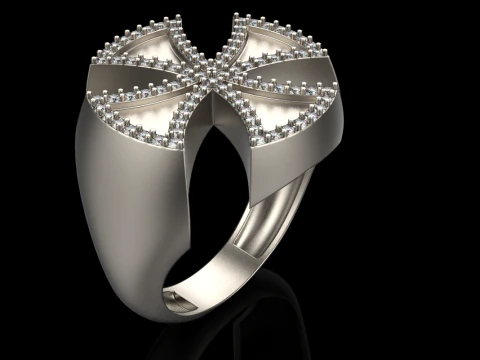 Signet cross ring model 1029 3D Print Model