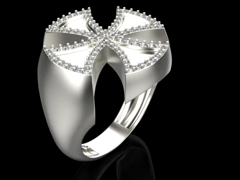 Signet cross ring model 1029 3D Print Model
