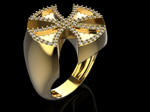 Signet cross ring model 1029 3D Print Model