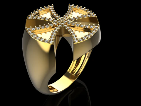 Signet cross ring model 1029 3D Print Model