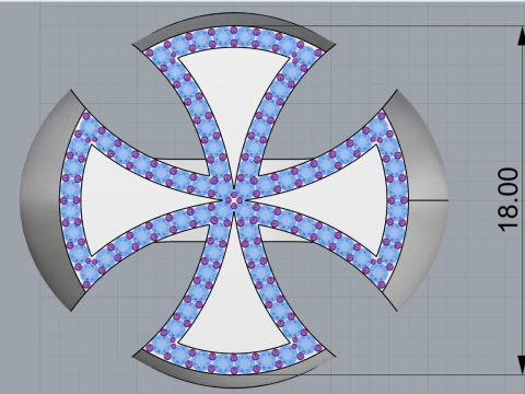 Signet cross ring model 1029 3D Print Model
