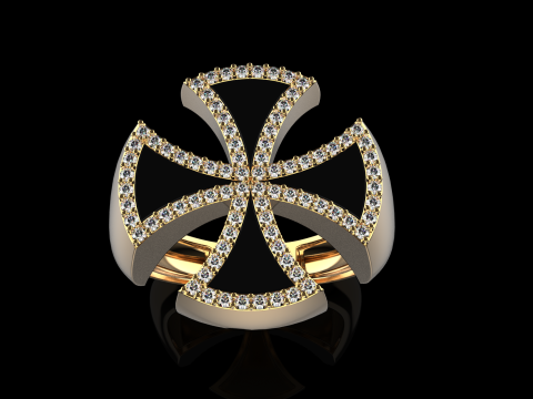 Enamel cross signet ring model 1028 3D Print Model