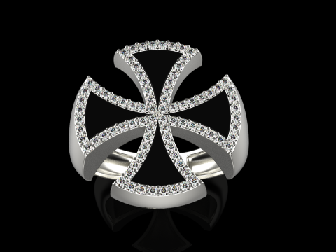 Enamel cross signet ring model 1028 3D प्रिंट मॉडल