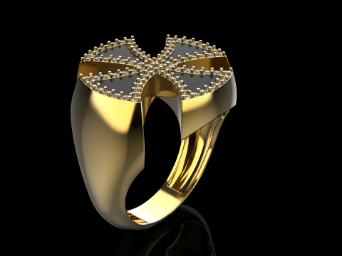 Enamel cross signet ring model 1028 3D Print Model