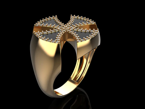 Enamel cross signet ring model 1028 3D Print Model