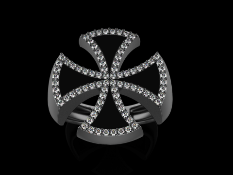 Enamel cross signet ring model 1028 3D प्रिंट मॉडल
