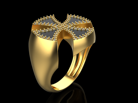 Enamel cross signet ring model 1028 3D प्रिंट मॉडल
