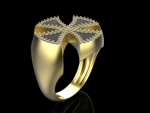 Enamel cross signet ring model 1028 3D Print Model