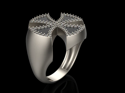 Enamel cross signet ring model 1028 3D Print Model