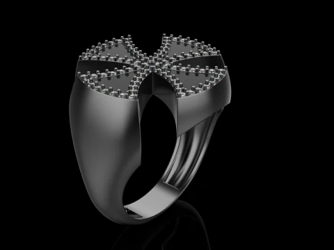 Enamel cross signet ring model 1028 3D Print Model