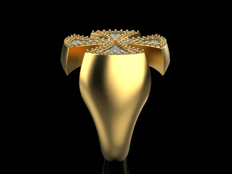 Enamel cross signet ring model 1028 3D Print Model