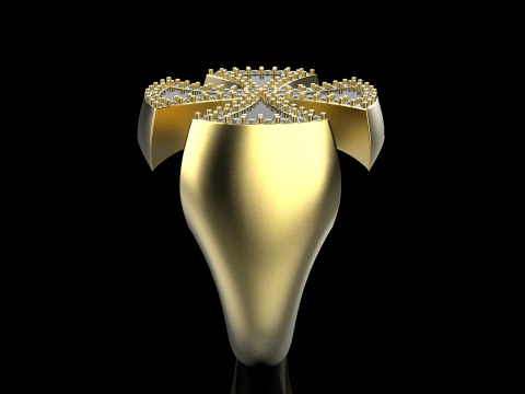 Enamel cross signet ring model 1028 3D Print Model