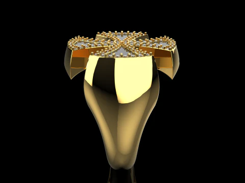 Enamel cross signet ring model 1028 3D Print Model