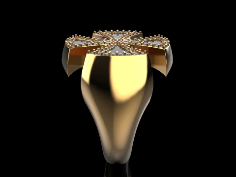 Enamel cross signet ring model 1028 3D Print Model
