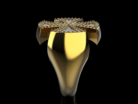 Enamel cross signet ring model 1028 3D Print Model