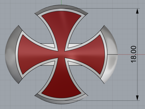 Signet cross ring model 1027 Modelo de Impressão 3D