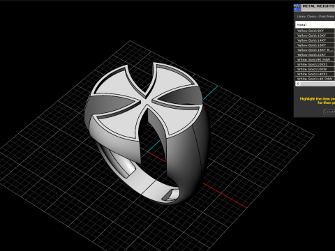 Signet cross ring model 1027 Modelo de Impressão 3D