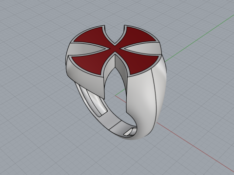 Signet cross ring model 1027 Modelo de Impressão 3D
