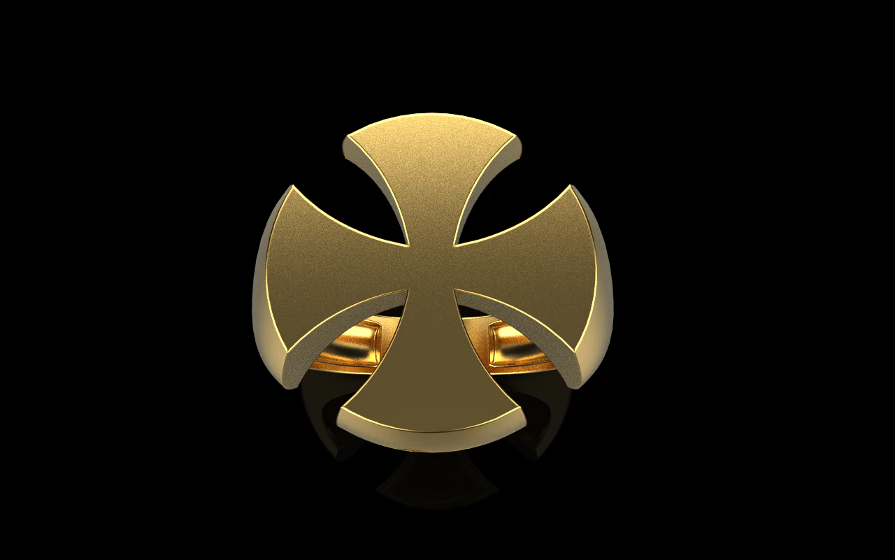 Signet cross ring model 1026 3D Print Model .c4d .max .obj .3ds .fbx .stl .blend 