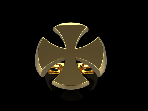 Signet cross ring model 1026 3D Print Model