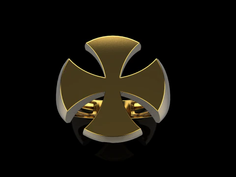 Signet cross ring model 1026 3D Print Model