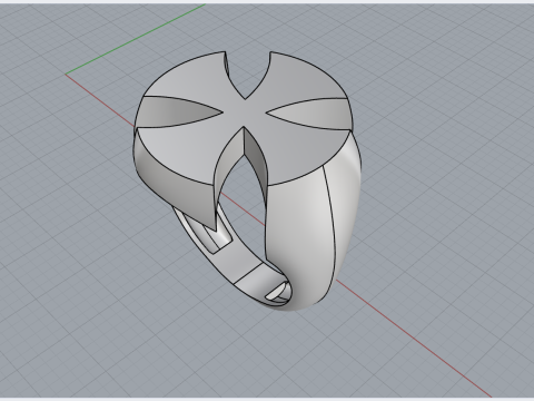 Signet cross ring model 1026 3Dプリントモデル
