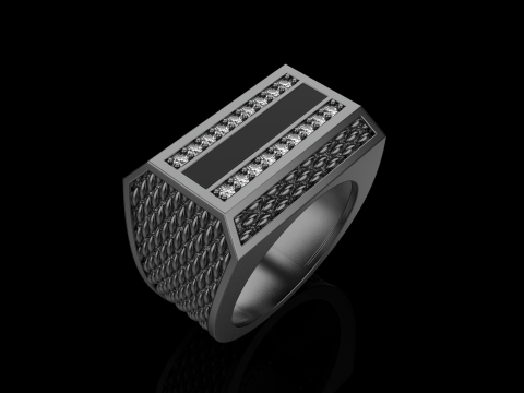 Signet ring model 1023 Model Cetak 3D