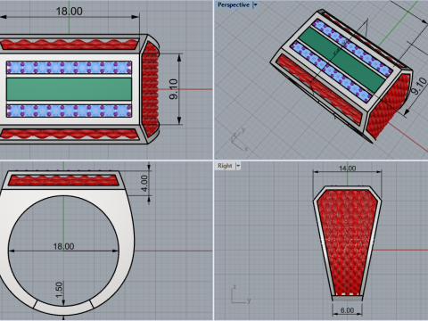 Signet ring model 1023 Model Cetak 3D