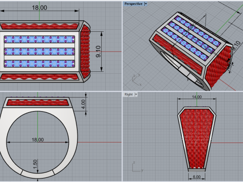 Signet ring model 1022 3D 打印模型