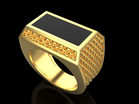 Enamel signet ring model 1021 3D Print Model