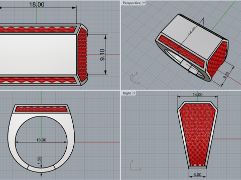 Signet ring model 1020 Modello di stampa 3D