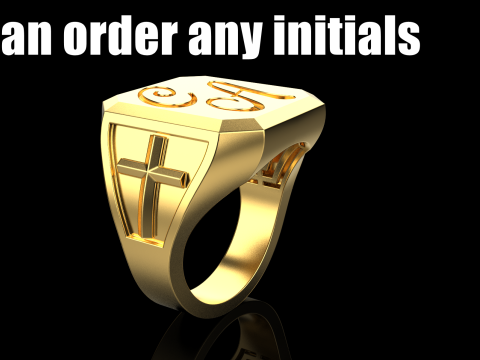 Initial signet ring model 1019 3D Print Model