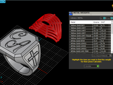 Initial signet ring model 1019 Modelo de Impressão 3D