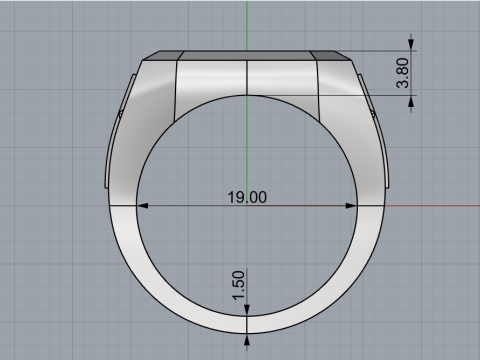 Initial signet ring model 1019 Modelo de Impressão 3D