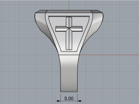 Initial signet ring model 1019 Modelo de Impressão 3D