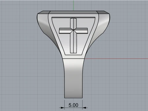 Initial signet ring model 1019 3D Print Model