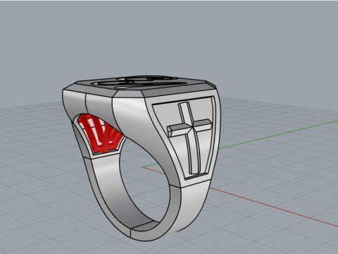 Initial signet ring model 1019 Modelo de Impressão 3D
