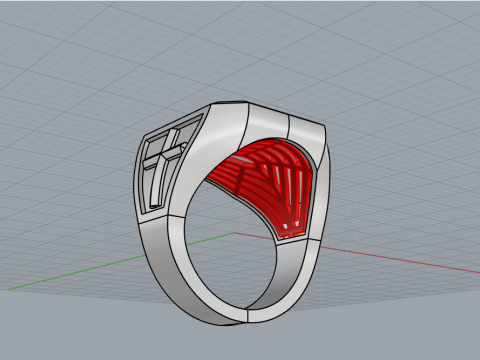 Initial signet ring model 1019 Modelo de Impressão 3D