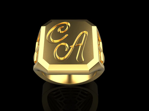 Initial signet ring model 1019 3D Print Model