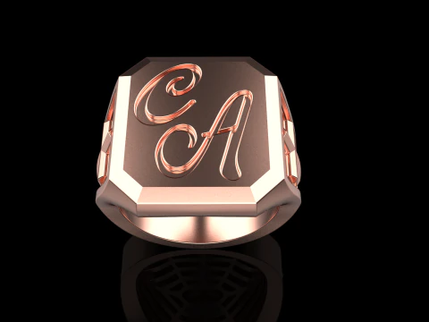 Initial signet ring model 1019 3D Print Model