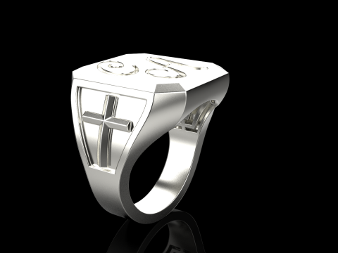 Initial signet ring model 1019 Modelo de Impressão 3D